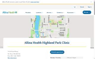 Allina Health Highland Park Clinic website