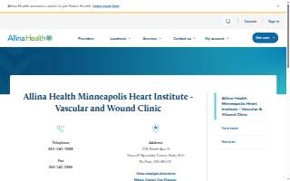 Allina Health Minneapolis Heart Institute – Vascular & Wound Clinic website