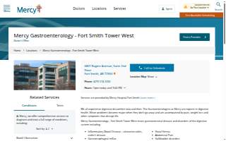 Mercy Gastroenterology - Fort Smith Tower West website