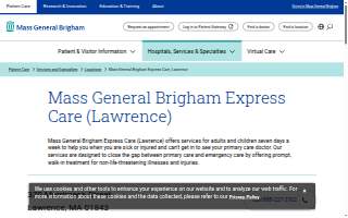 Pentucket Medical ExpressCare (Lawrence) website