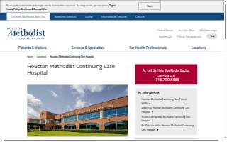Houston Methodist Continuing Care Hospital website