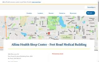 Allina Health Sleep Center - Fort Road Medical Building website