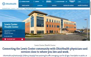 OhioHealth Lewis Center Health Center and Emergency Care website