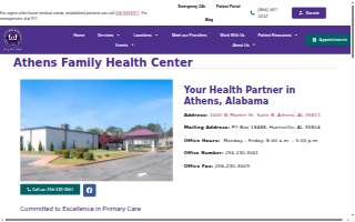 Athens Family Health Center website