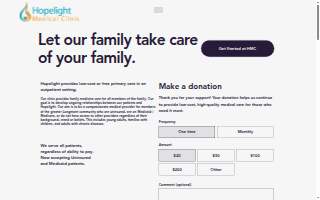Hopelight Medical Clinic website