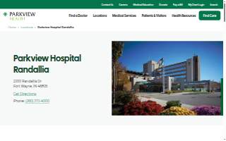 Parkview Hospital Randallia website