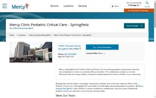 Mercy Clinic Pediatric Critical Care - Springfield website