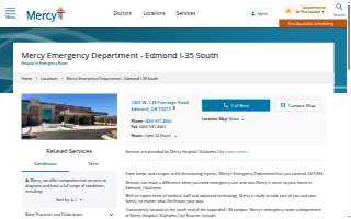 Mercy Emergency Department - Edmond I-35 South website
