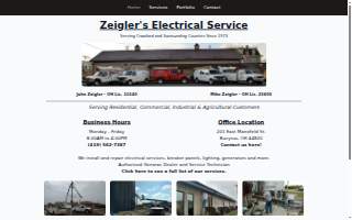 Zeigler's Electrical Services website