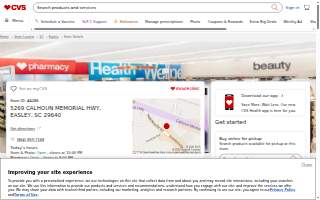 MinuteClinic at CVS of Easley website