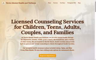 Thrive Mental Health and Wellness website