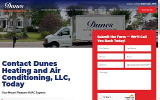 Dunes Heating and Air Conditioning website