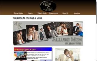 Thomas & Sons Tuxedos website