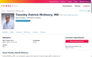 Dr. Timothy P. Mchenry, MD website