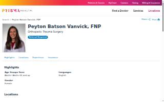 Peyton Batson Vanvick, FNP website