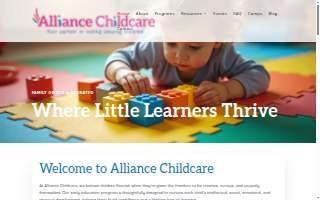 Alliance Childcare website