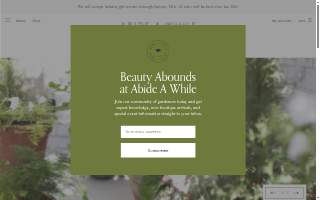 Abide A While Garden Boutique website