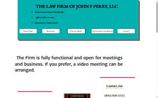 The Law Firm of John F Perry, LLC website