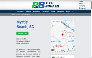 Pye-Barker Fire & Safety of Myrtle Beach website