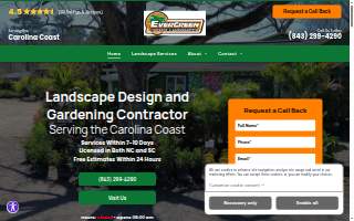 Evergreen Nursery & Landscaping website