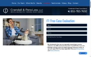 Crandall & Pera Law, Medical Malpractice / Personal Injury Lawyers website