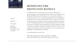 Mendocino Fire Protection website